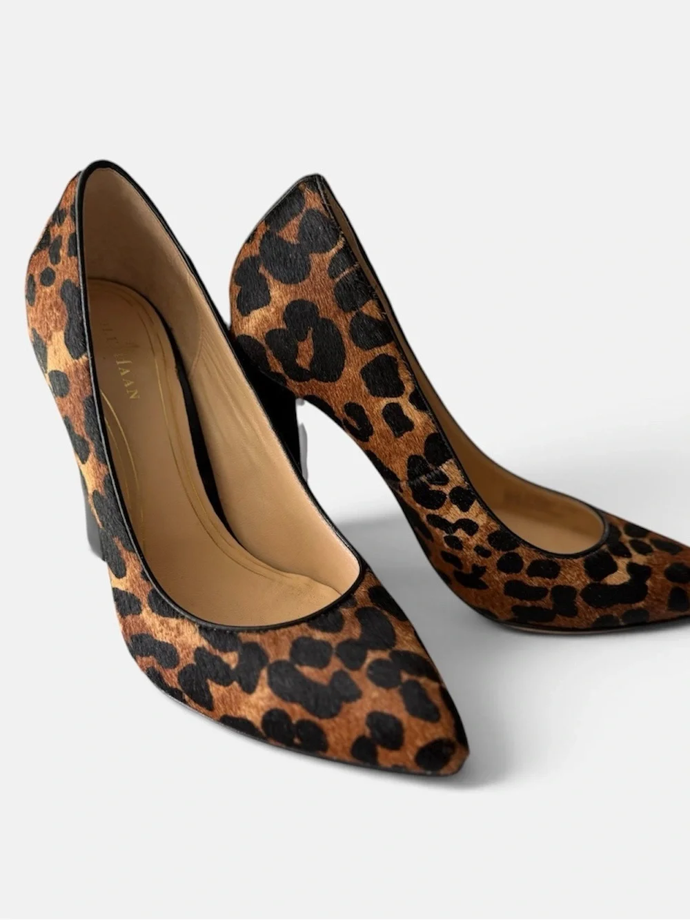 Cole Haan calf hair Leopard Print Pointed-Toe Pumps - Brown/Black